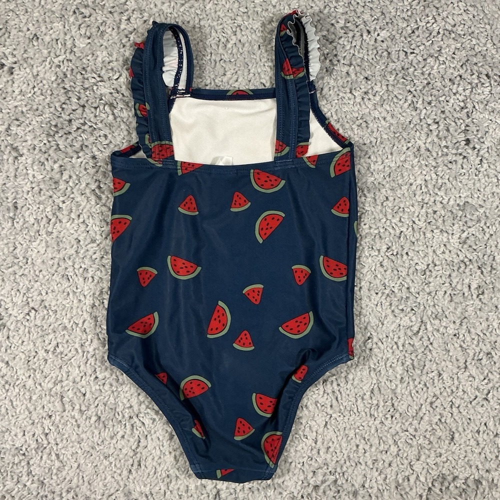 Carter's Baby Girls One Piece Swimsuit‎ Size 4T Blue Watermelon Print Pre-Owned - Picture 6 of 9